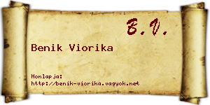 Benik Viorika névjegykártya